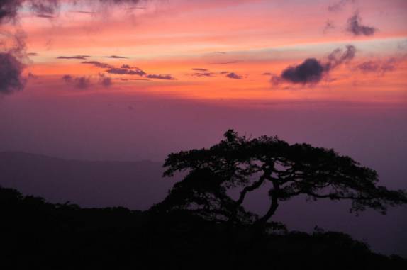 O belíssimo entardecer na Sierra de San Luis, ao sul de Coro, no noroeste da Venezuela